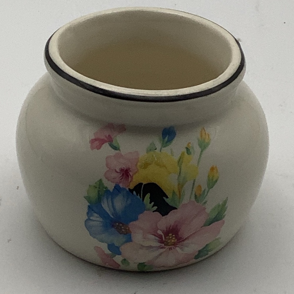 Vintage Harker Hotoven Mini Floral Bean Pot Shaped Container